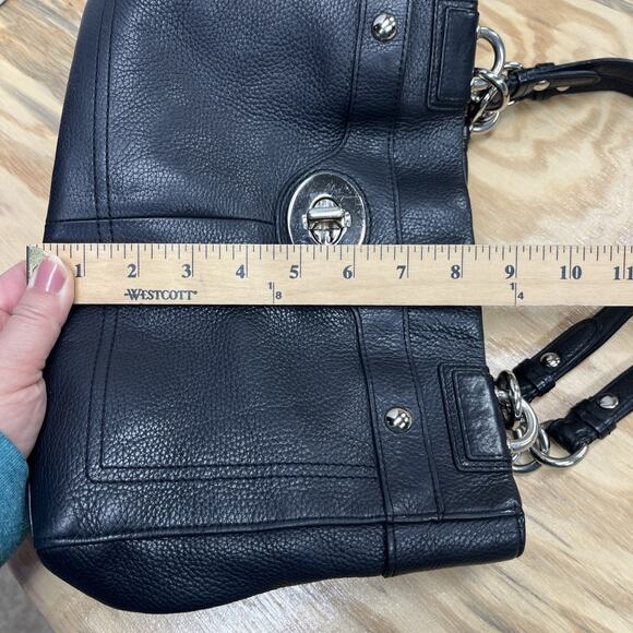 Coach Penelope Carryall Satchel Black Pebbled Leather Shoulder Bag F16532 - Picture 14 of 16